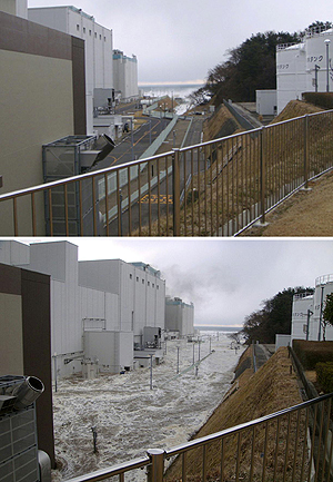11 Mar 2011; Before/after the tsunami triggered by strong earthquake 
hitting the compound of the Fukushima Dai-ni nuclear power plant.
