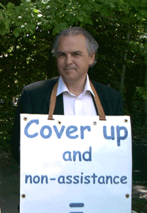 Mr Rémy Pagani (the current Mayor of Geneva) in front 
of WHO, 6th July 2009