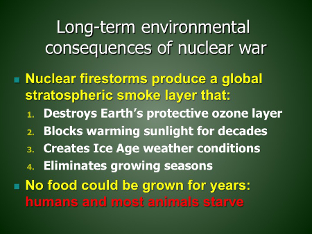 Long-term environmental consequences of nuclear war